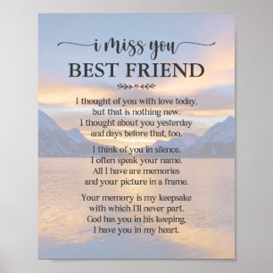 Affiche de poème pour meilleur ami « Je t'aime »