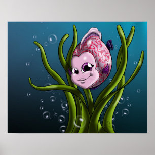 Affiche de poisson violet