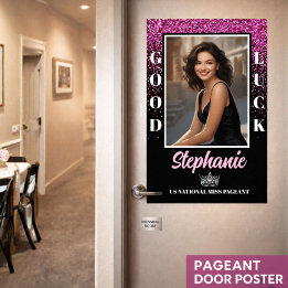 Affiche de porte de concours de beauté Pink Glimme