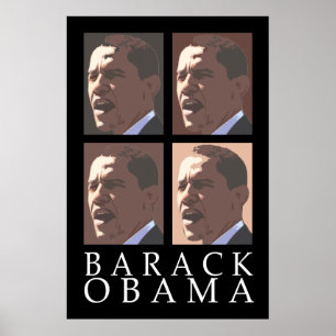 Affiche de portrait de Barack Obama quatre