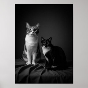 Affiche de portrait de compagnie en noir et blanc 