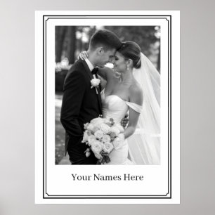 Affiche de portrait de mariage personnalisé
