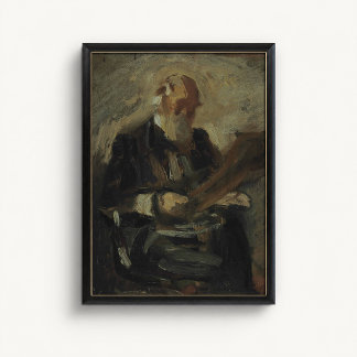 Affiche de portrait masculin réaliste antique