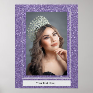 Affiche de portrait personnel Faux Glitter
