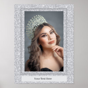 Affiche de portrait personnel Faux Glitter
