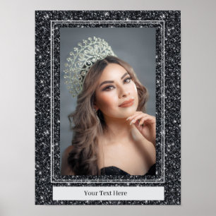 Affiche de portrait personnel Faux Glitter