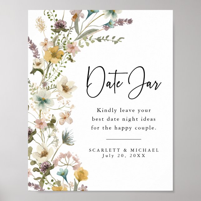 Affiche de pot de date de fleurs sauvages (Devant)