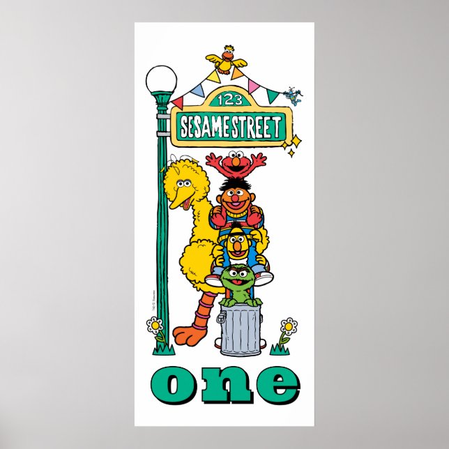 Affiche de premier anniversaire des personnages de (Devant)