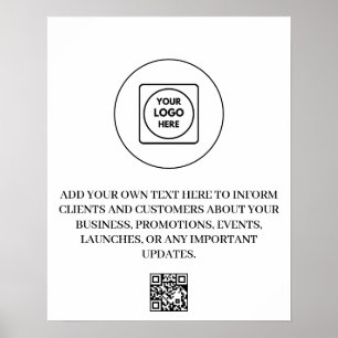 Affiche de présentation de code QR de logo personn