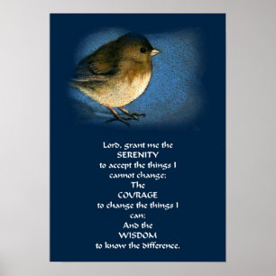 AFFICHE DE PRIÈRE DE SÉRÉNITÉ AVEC L'OISEAU