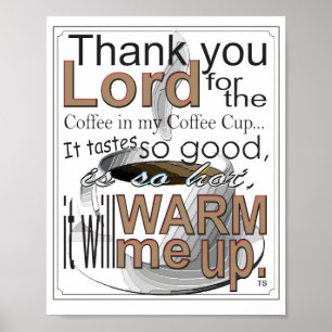 Affiche de prière du matin du café