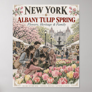 Affiche de printemps des tulipes d'Albany