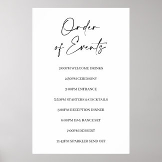 Affiche de programme de mariage minimaliste