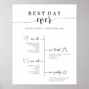 Affiche de programme de planning de mariage Meille