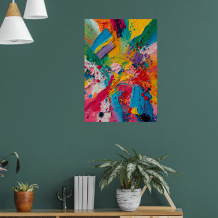 Affiche de projection de peinture acrylique abstra