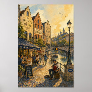 Affiche de promenade de la brasserie riveraine bel