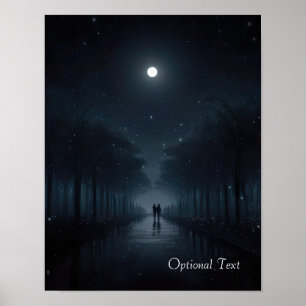 Affiche de promenade nocturne personnalisable au c