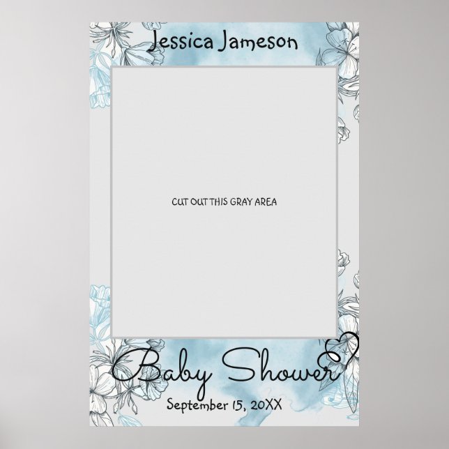 Affiche de Prop de Photo de Baby Shower à l'Aquare (Devant)