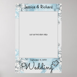 Affiche de prop de photo de mariage à l'aquarelle