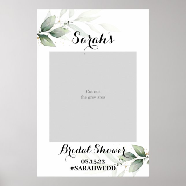 Affiche de Prop Photo de Baby Shower de Fleurs Sim (Devant)
