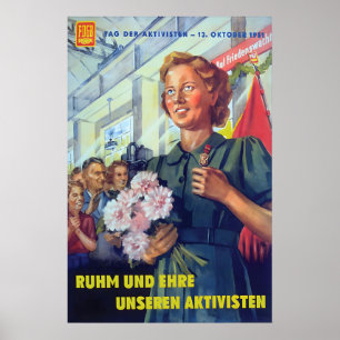 Affiche de propagande d'Allemagne de l'Est FDGB gl