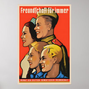 Affiche de propagande d'Allemagne de l'Est soviéti