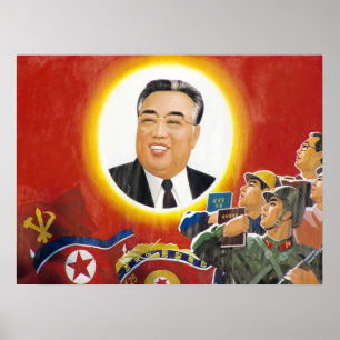 Affiche de propagande de Kim Il-sung de Coréen du