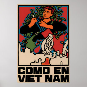 Affiche de propagande de la guerre du Vietnam comm