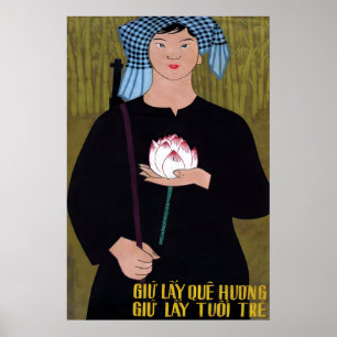 Affiche de propagande de la guerre du Vietnam Nord