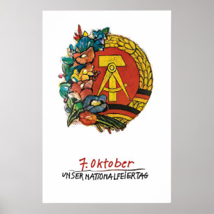 Affiche de propagande de la RDA Fête nationale d'A