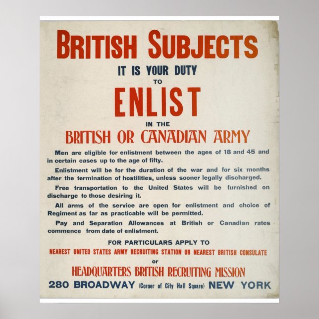 Affiche de propagande de l'armée britannique ou ca (Devant)