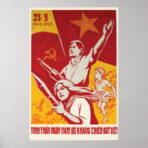 Affiche de propagande Guerre du Vietnam En mémoire