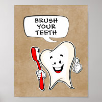 Affiche de propreté Brossez vos dents