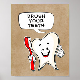 Affiche de propreté Brossez vos dents