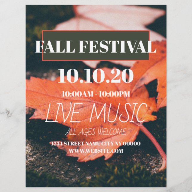 Affiche de prospectus du festival d'automne (Devant)