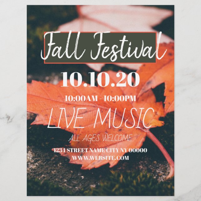 Affiche de prospectus du festival d'automne (Devant)