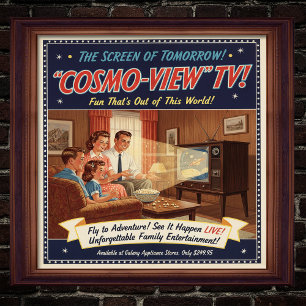 Affiche de publicité télévisée Vintage de 1955