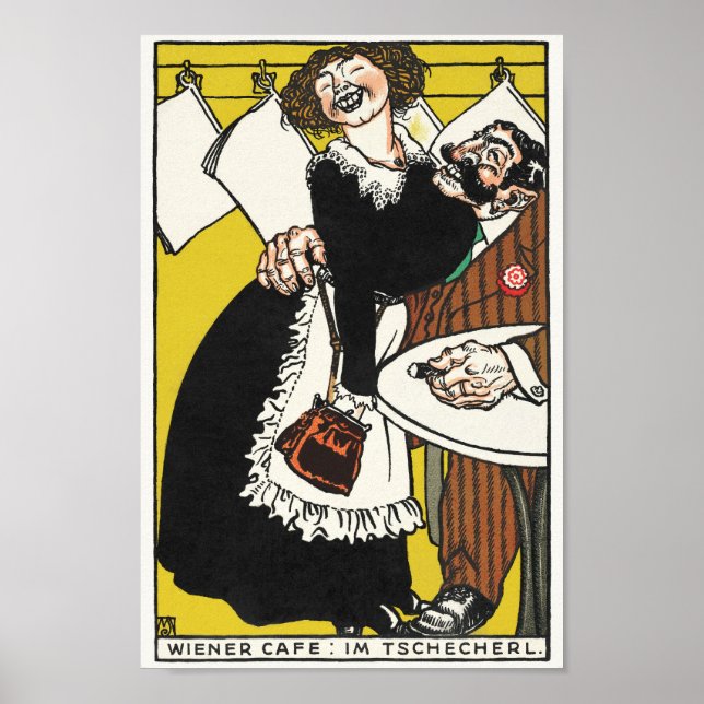 Affiche de publicité vintage Cafe (Devant)