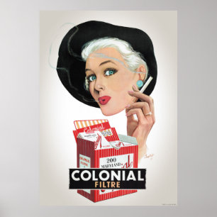 Affiche de publicité Vintage coloniale restaurée