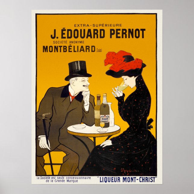 Affiche de publicité vintage sur l'alcool (Devant)