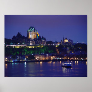 Affiche de Québec de nuit de château de Frontenac