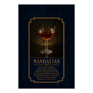 Affiche de recette de Manhattan | Art de bar