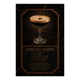 Affiche de recette de Martini Espresso   Art de ba
