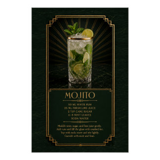 Affiche de recette de Mojito | Art de bar