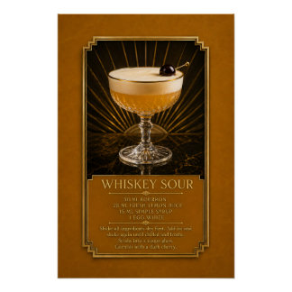 Affiche de recette de Whiskey Sour | Art de bar