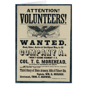 Affiche de recrutement de guerre civile, régiment