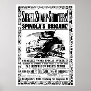 Affiche de recrutement de la guerre civile, noir