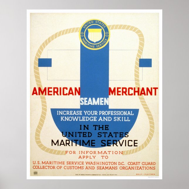 Affiche de recrutement du service maritime - APM (Devant)