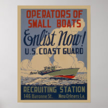 affiche de recrutement militaire de la Garde côtiè