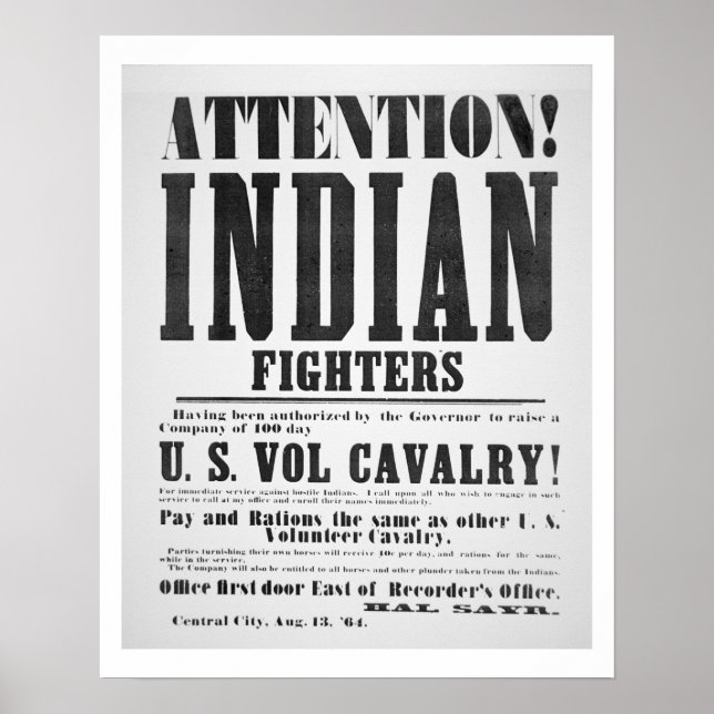 Affiche de recrutement pour la U.S. Volunteer Cava (Devant)